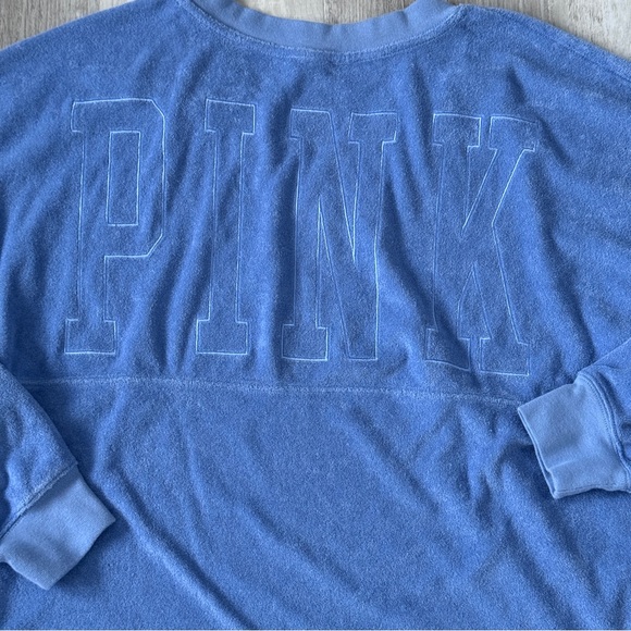 Victoria's Secret PINK Varsity Terry V Neck Sweatshirts - Picture 14 of 16
